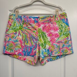 Lilly Pulitzer Callahan Short Size 16 Multi Lovers Coral 5” Inseam